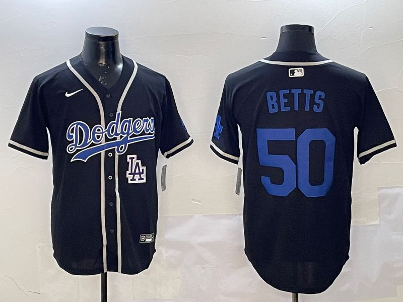 Men Los Angeles Dodgers 50 Betts Black Fashion Game 2025 Nike MLB Jersey style 6